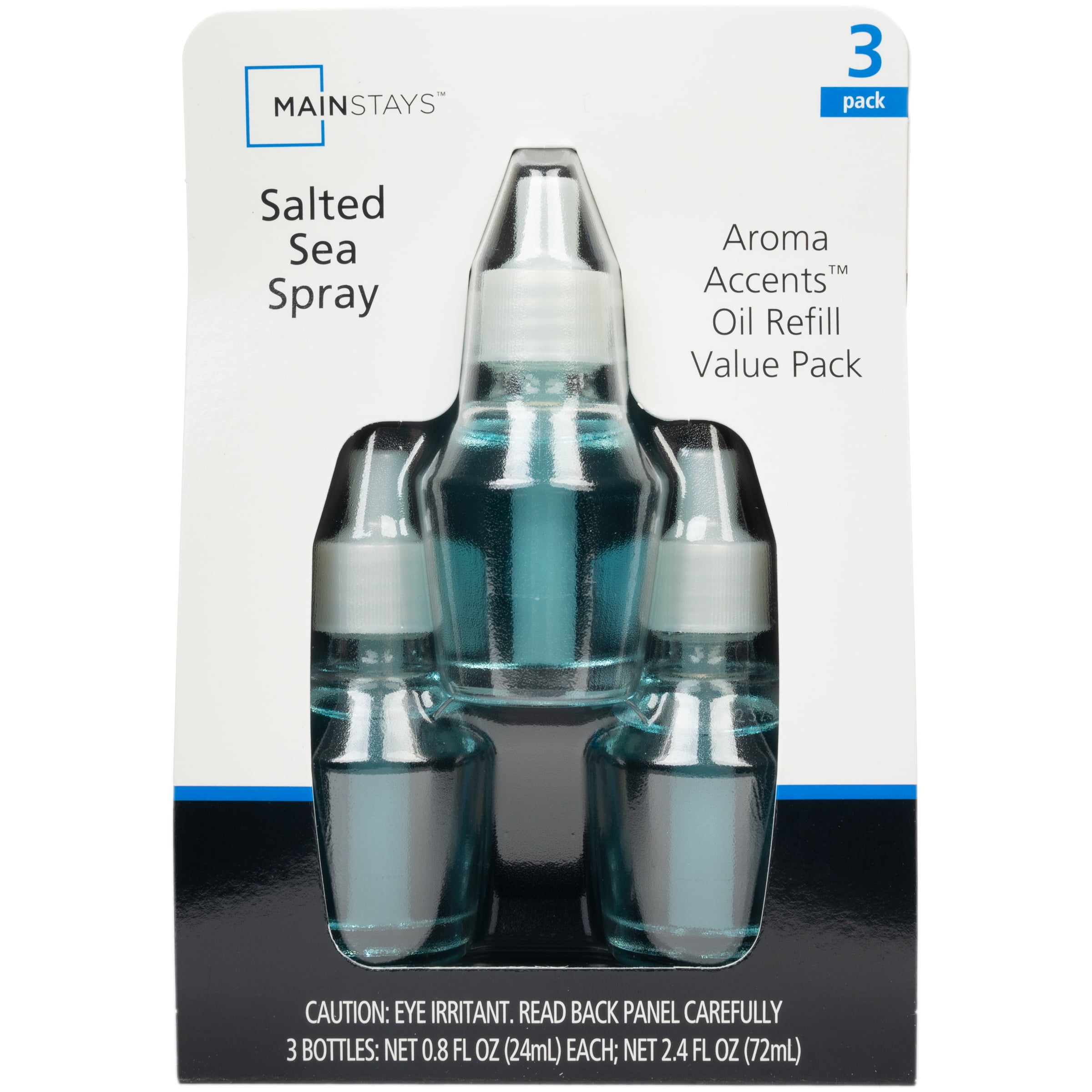 (4 pack) Mainstays Aroma Accents Oil Refill, Salted Sea Spray, 3 pack