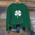 thumbnail image 5 of Craaazy Women's St Patricks Long Sleeve Shirts Round Neck Green Comfy Shamrock Tops, 5 of 6