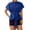Blue, variant on Essentials Womens Tees Tops Basic Shirts Summer Short Sleeve Casual Tie Front Breathable Round Neck Dressy Blouse Black L