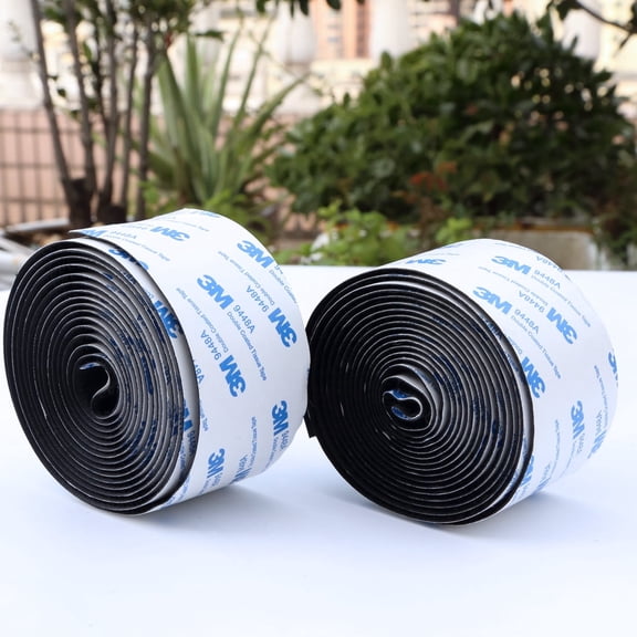 Black 2-Inch Sticky Back Tape - 10FT Roll Heavy Duty Hook and Loop for Long Auto & DIY Projects
