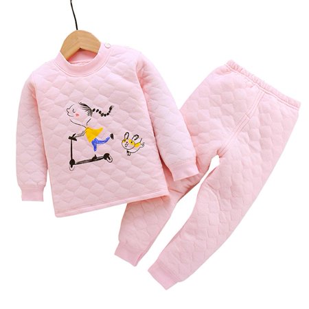 

Ocuuer Children Girls Boys Sleepwear Cartoon Spring Autumn Pajamas Set (Pink 2-3T)