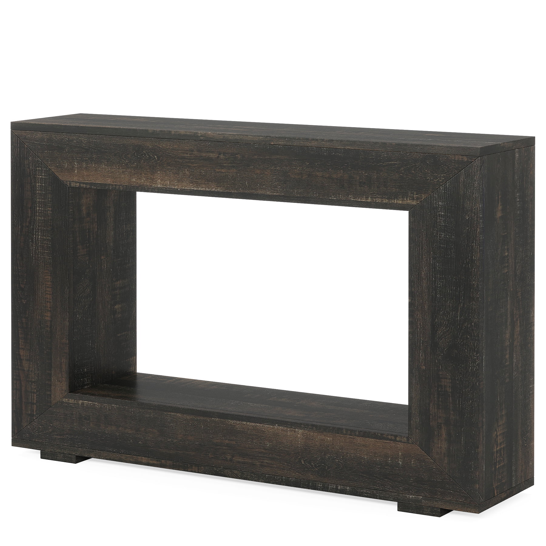 Finmind 47" Farmhouse Console Table, Industrial Entryway Console Table with Storage, Wood Accent Table for Hallway, Living Room, Entrance
