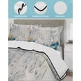 thumbnail image 4 of Teal Gray Gold Full Size Down Alternative Comforter, Lightweight Comforter Quilt Bedding Set with Pillow Shams Modern Minimalist Abstract Gradient Art All Seasons Bed Comforter Duvet Insert 78"x90", 4 of 7