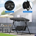 thumbnail image 3 of Uforic Outdoor Patio Swing Chair, 3 Person Porch Swing with Adjustable Canopy, Removable Cushion,Suitable for Garden, Poolside, Balcony,(Black), 3 of 5