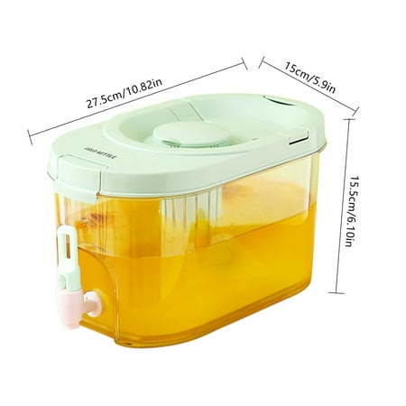 

Cool Large Lemonade Bottle Drinkware Dispenser With Faucet for Cold Kettle Refrigerator - Beverage Pot Water Jug Bucket