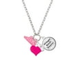 thumbnail image 2 of Delight Jewelry Acrylic 3/4" Hot Pink Cheer Megaphone - Hot Pink Heart Nurse Strong Zoe Necklace, 2 of 4