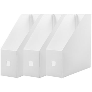 ARTEA 3Pcs File Document Box Book Storage Rack Plastic Files Books Holders Office Magazine Holder