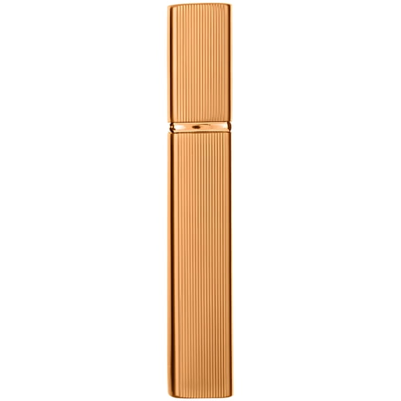 Refillable Travel Perfume Atomizer, 12 ml Mini Perfume Bottle, Gold Aluminum Shell with Vertical Stripes, Leak-Proof Design, Ideal for Handbags and Travel, 0.77×4.6"