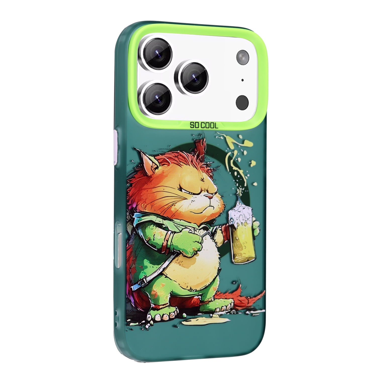 Animal Graffiti Design Wireless Charging Case for iPhone 17 Pro Max - Green
