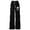 Black, variant on lnmuld Girls Simple Curly Streamer Bow Print Wide Leg Sweatpants White Fabric Shirred Elastic Waist Soft Knit Girly Casual Trousers Color:Light Purple,Size:8-9 Years
