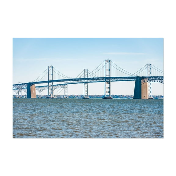 Bay Bridge from Sandy Point - Annapolis Maryland Photography Unframed Wall Art Print 5 x 7 inches