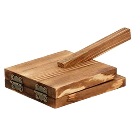 

Hloma Effective Dough Press Long Lifespan Wood Round/Square Shape Dumpling Skin Mold Kitchen Supplies