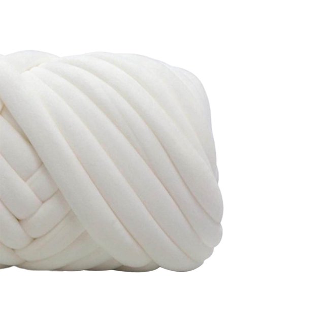 facefd Chunky Yarn Knitting Arm Knit Soft Yarn 250G for DIY Rug Making Sweaters White