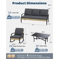 thumbnail image 3 of JFHID Outdoor Patio Furniture Sets on sale,4 PCS Conversation Bistro Sets with Rocking Chair & Coffee Table (Dark Grey), 3 of 10
