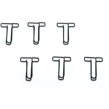 10 Count Black Letter T Shaped Paper Clips, Letter T Lover Cute Gifts, Office Supplies, Desk Organization