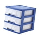 thumbnail image 2 of Cajón de almacenamiento de escritorio, caja organizadora de almacenamiento de 3 capas, estante de almacenamiento para artículos de tocador de oficina Azul oscuro, 2 of 8