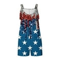 thumbnail image 4 of Honeeladyy Women's 2024 4th of July Women's Summer Comfortable Casual Suspender Printing Shorts Pocket Jumpsuit Shorts Gifts for Friends(Multicolor,2XL), 4 of 5
