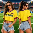 thumbnail image 7 of Soccer Jersey for Women Y2K Short Sleeve Mesh Crop Tops Baggy Streetwear Summer Shirt Personlized Fans Apparel,Yellow,2XL, 7 of 7