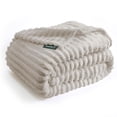 thumbnail image 1 of Cobija Frazada Afelpada Dreamlab Flannel de Rayas Ultra Suave | Blanket Cobertor Polar Invierno para Cama o Manta para Sofa | Frazada Calientita, Hipoalergénica | Colcha Beige, 1 of 7