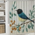 thumbnail image 6 of Patifu Bird Branch Berries Shower Curtain 100% Polyester with Hooks 69"x72, 6 of 7
