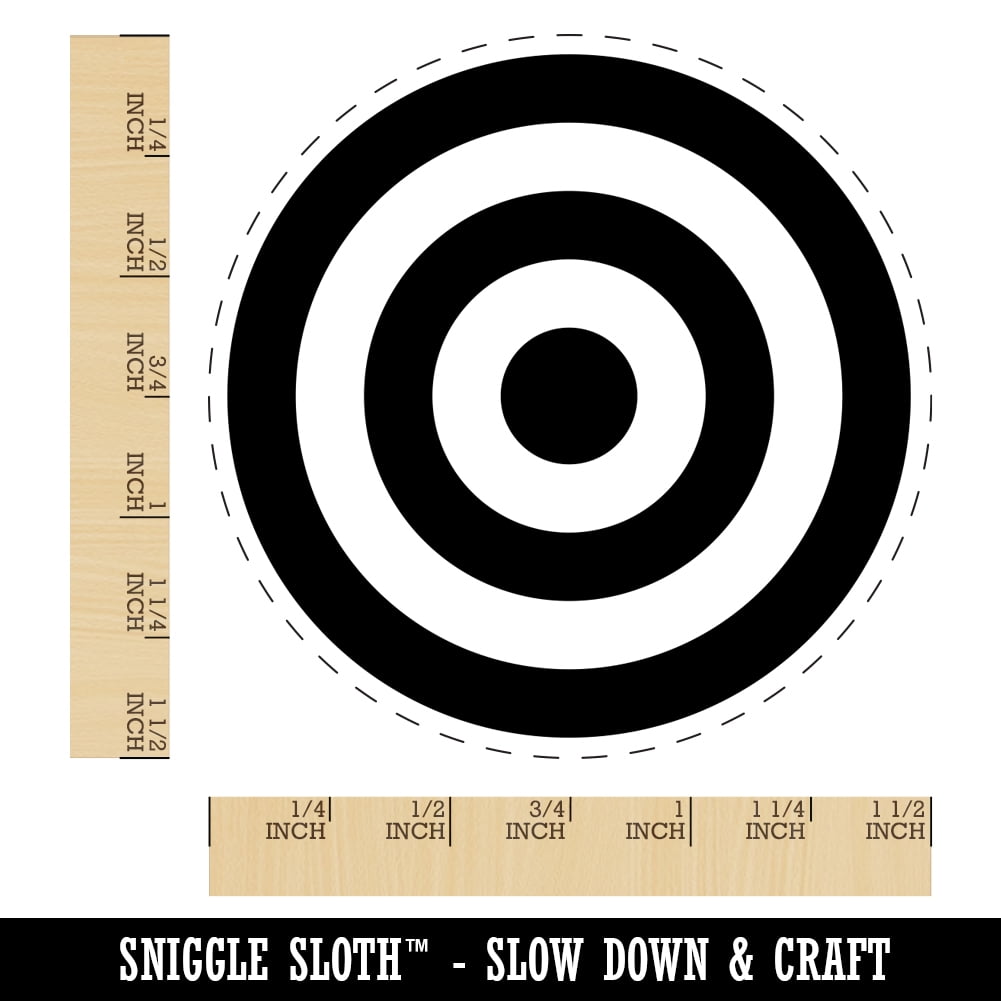 Bullseye Target Self-Inking Rubber Stamp Ink Stamper - Blue Ink - Large 1-1/2 Inch