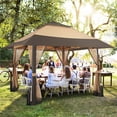 thumbnail image 3 of Yaheetech 13 FT Pop-Up Gazebo Tent with Roller Bag, Khaki/Brown, 3 of 9