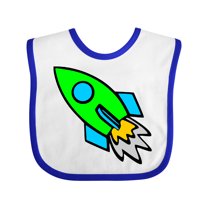 Inktastic Cute Green Rocket Boys or Girls Baby Bib