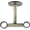 Antique Brass, variant on Urbanest Double Ceiling-Wall Curtain Rod Bracket – Fits 1-Inch Front Rod & 3/4-Inch Back Rod – Brushed Steel - 2 Pieces