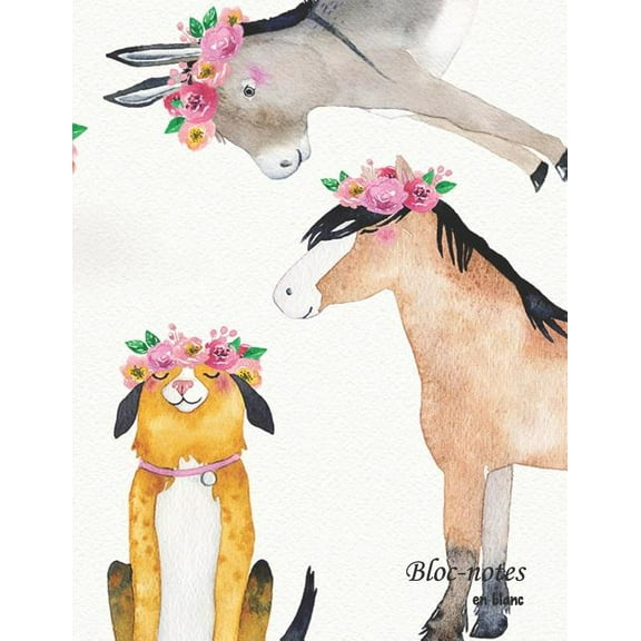 Bloc-notes en blanc: Mes amis les animaux - format A4 - 112 pages - carnet de notes avec registre - idéal comme agenda, carnet de croquis, carnet de croquis, carnet à dessin ou cahier à colorier vide