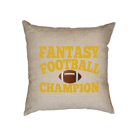 Fantasy Football League FFL Champion Graphic Decorative Linen Throw Cushion Pillow Case with