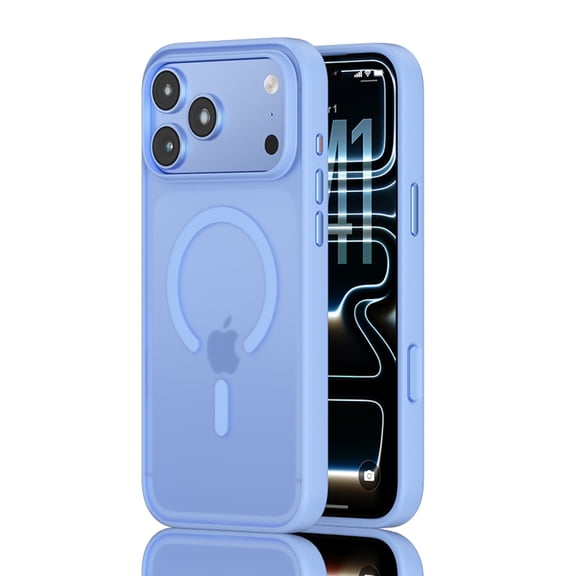 for iPhone 18 Pro Case, Compatible with MagSafe, Luxury Anti-Fingerprint Skin-Friendly Protection Translucent Slim Phone Cover with Camera Control Button for iPhone 18 Pro, Skyblue