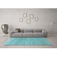 thumbnail image 3 of Ahgly Company Indoor Square Oriental Light Blue Industrial Area Rugs, 3' Square, 3 of 4