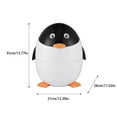thumbnail image 2 of QualitChoice Cute Penguin Garbage Can Stylish Addition To Room Mini Penguin Trash Can Is blue, 2 of 6