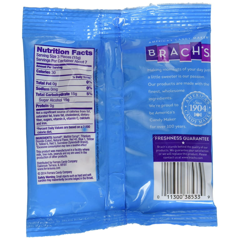 Brachs Sugar Free Star Brites Peppermint Hard Candy, 3.5 oz. per Bag (Pack  of 12)