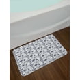 thumbnail image 2 of Vegetable Bath Mat, Vintage Monochrome Drawn Food Pattern with Autumn Harvest Crops Art, Plush Bathroom Decor Mat with Non Slip Backing, 29.5" X 17.5", Dark Blue Grey and White, by Ambesonne, 2 of 2