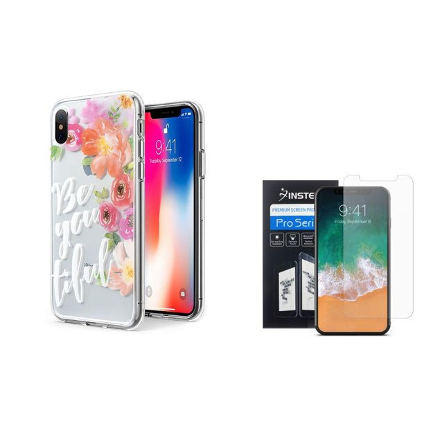 Insten Clear Protective Water Color Design Imd Tpu Case For Apple Iphone Xs Iphone X 17 Beyoutiful Combo With Clear Screen Protector Walmart Com Walmart Com