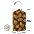 thumbnail image 4 of Disketp 2 Pcs Luggage Tag For Suitcase,Orange Pumpkin Autumn Maple Falling Leaves Leather Baggage Tag With Stainless Steel Loop Privacy Cover For Women Men Girls, 4 of 5