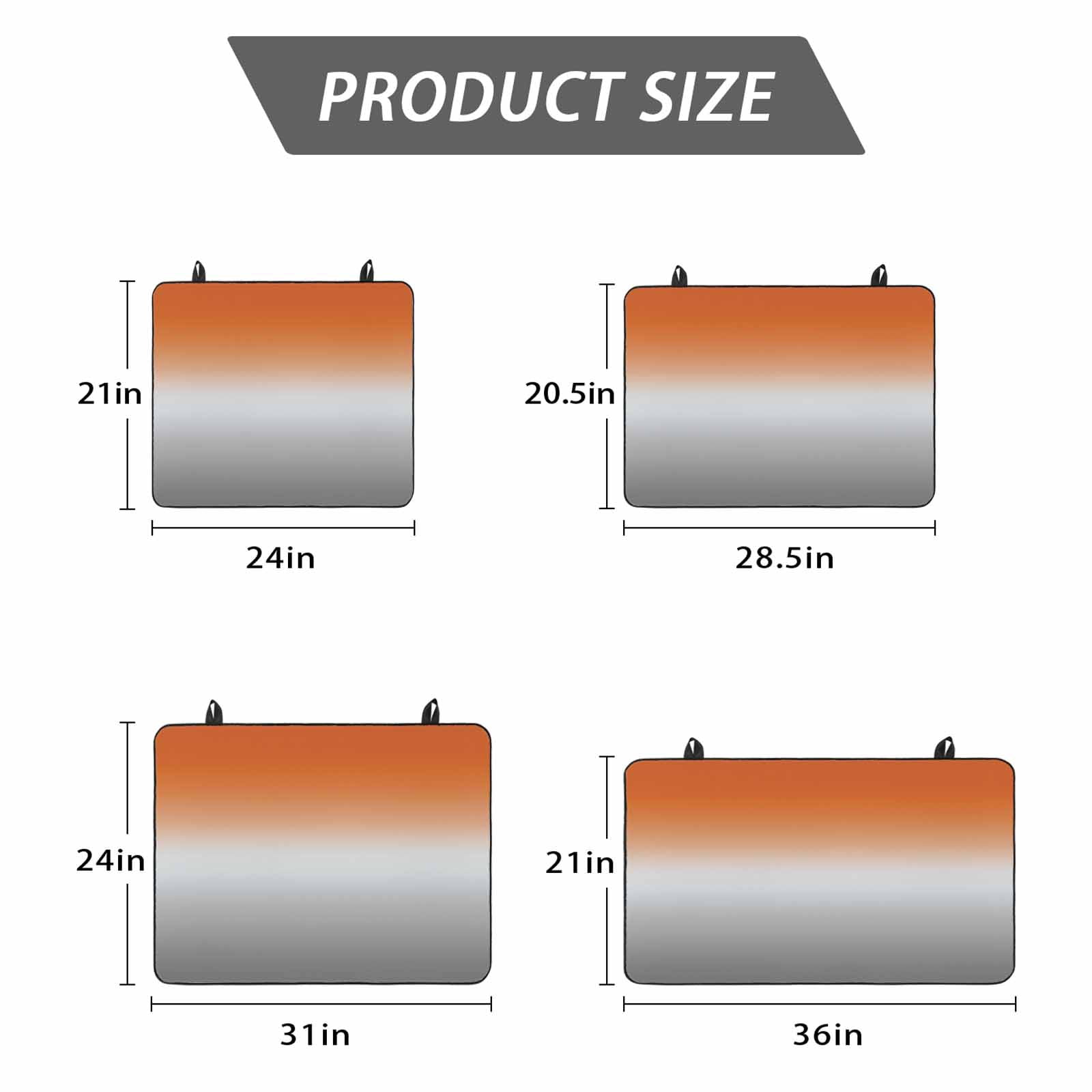 Burnt Orange Gray Ombre Stove Top Cover for Electric Stove, Heat-proof & Non Slip Glass Top Stove Cover Protector, Modern Gradient Abstract Art Kitchen Flat Cooktop Rubber Mat 24x21 Inches