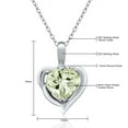 thumbnail image 3 of Gem Stone King 925 Sterling Silver Green Prasiolite Heart Shape Pendant Necklace for Women (1.77 Cttw, Heart 8MM, Gemstone Birthstone, with 18 inch Chain), 3 of 3