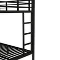 thumbnail image 6 of Bellemave Metal Bunk Bed with Trundle Twin over Full Size Bunk Bed with Guardrail and Slats Noise Reduced Metal Bunk Bed Frame for Teens, Black, 6 of 11