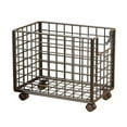 thumbnail image 2 of Rolling Metal Storage Basket Iron Storage Rack Bin Dirty Clothes Storage Basket on Wheels for Home Kitchen Bathroom Storage and Organization, Black, 2 of 7