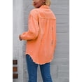 thumbnail image 4 of Solid Color Distressed Jacket, Orange, Small, 4 of 5