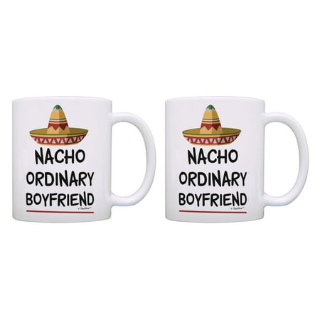 

ThisWear Valentines Day Gifts for Men Nacho Ordinary Boyfriend Cup Pun Mug 11 ounce 2 Pack Coffee Mugs Multi