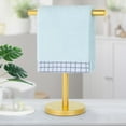 thumbnail image 2 of SUMMIT-T-Shape Bath Hand Towel Holder Stand, Stainless Steel Free Standing Hand Towel Rack with Heavy Base, for Bathroom Kitchen & Countertop, Golden, 2 of 9