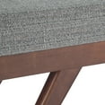thumbnail image 2 of Chanelle 48 inch Wide Mid Century Modern Rectangle Ottoman Bench in Pebble Grey Tweed Look Fabric, 2 of 15