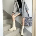 thumbnail image 4 of Ladies Boots Thick-soled Mid-tube Boots Round Toe British Style All-match Solid Color Womens Boots Shoes, 4 of 9