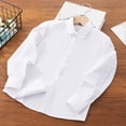 thumbnail image 4 of lnmuld Girls Solid Color Peter Pan Collar Long-Sleeve School Blouse Color:White,Size:17-18 Years, 4 of 5