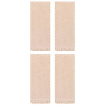 Unique Bargains 4 Pcs Cotton Geometric Patterns Turkish Towels 13" x 29" Brown