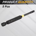 thumbnail image 3 of Uxcell 5pcs SL4 Slotted Impact Screwdriver Bits 1/4" Hex Shank 3" Long Magnetic Bit, 3 of 7