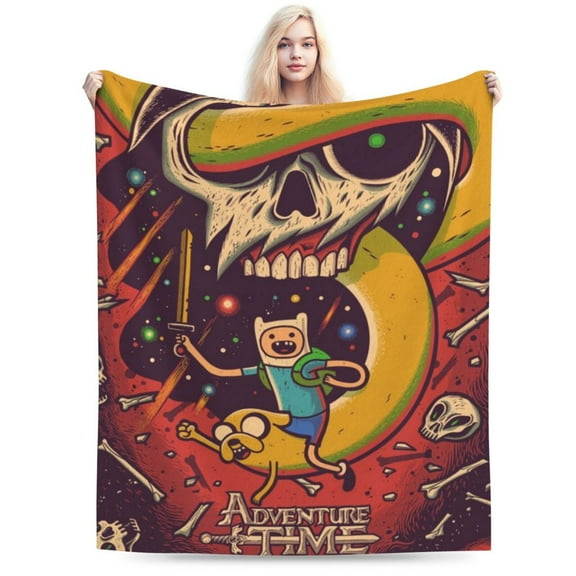 Adventure Time Bed Blanket Air Conditioner Quilt Ultra Soft Flannel Blanket All Season Fuzzy Blanket Reversible Fluffy Plush Blanket 40"X30"